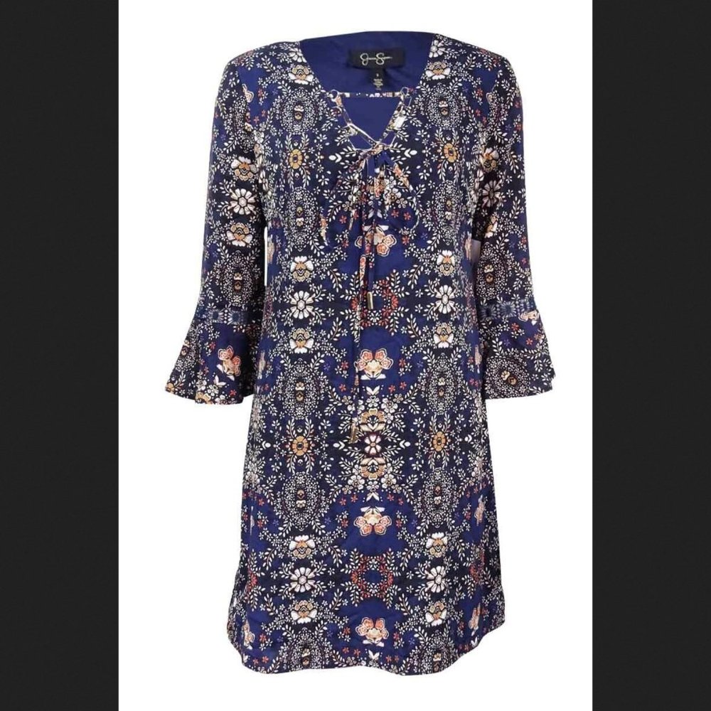 NWOT 👗 Jessica Simpson Women's Printed Peasant Dress